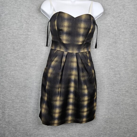 H&M Dresses & Skirts - H&M Women's Brown Preppy Plaid Off the shoulder Dress Size US 2 NEW